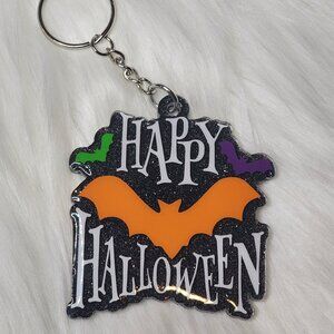 Happy Halloween Bats Keychain